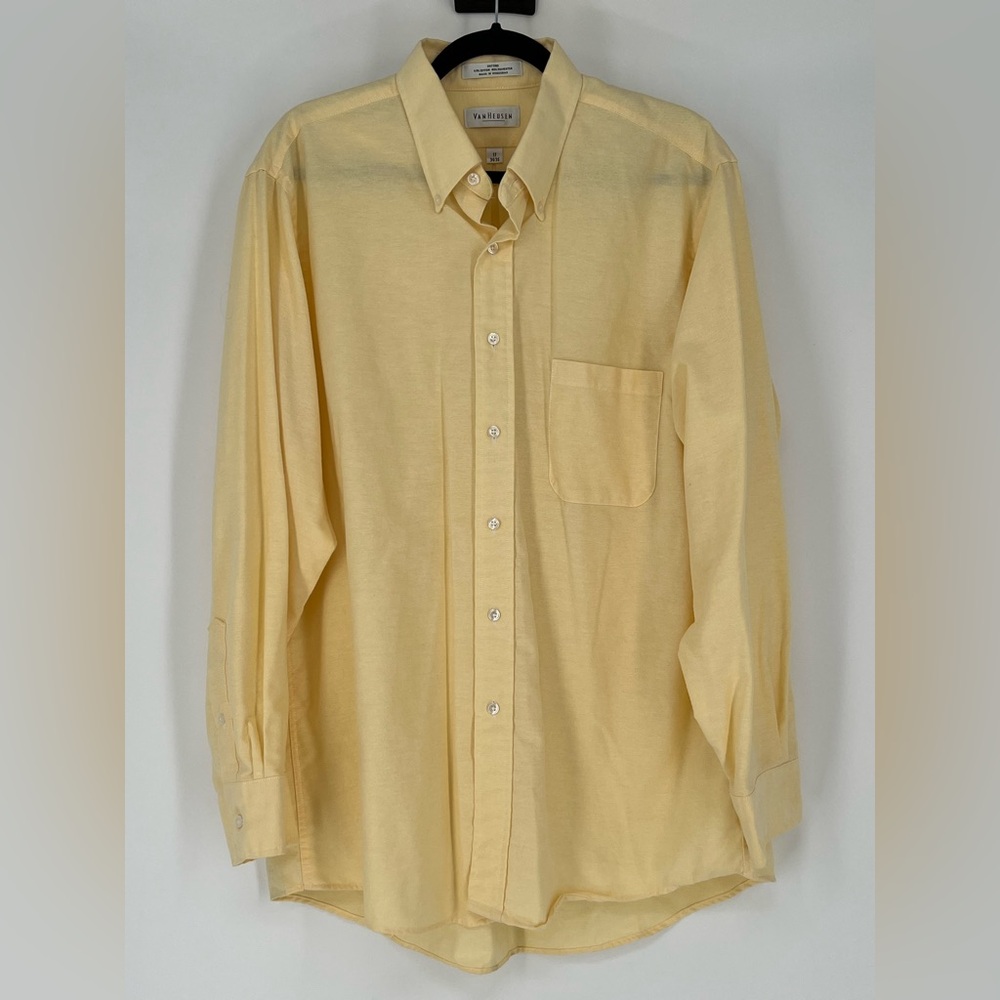 Van Heusen‎ Heritage Oxford button-down in a light yellow or "butter yellow”